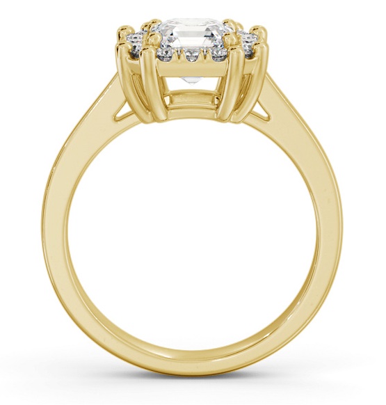 Halo Asscher Diamond Cluster Engagement Ring 18K Yellow Gold ENAS35_YG_THUMB1 