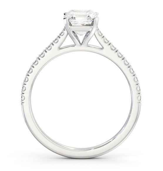 Asscher Diamond 4 Prong Engagement Ring Palladium Solitaire ENAS35S_WG_THUMB1 