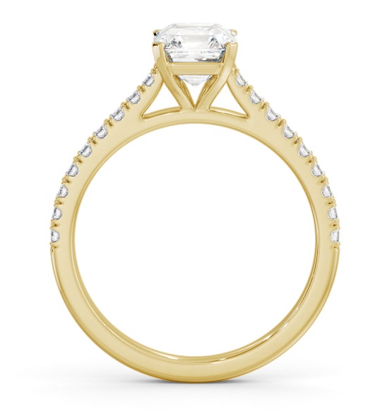 Asscher Diamond 4 Prong Engagement Ring 18K Yellow Gold Solitaire ENAS35S_YG_THUMB1 