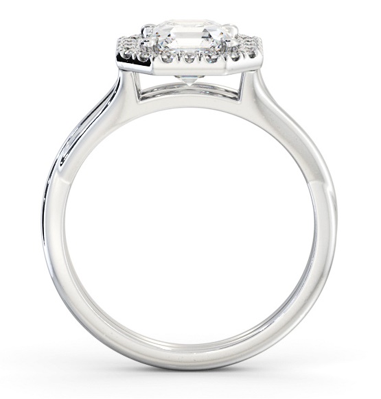 Halo Asscher Diamond Crossover Band Engagement Ring Palladium ENAS36_WG_THUMB1 