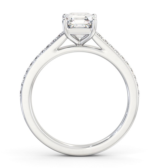 Asscher Diamond 4 Prong Engagement Ring Palladium Solitaire ENAS36S_WG_THUMB1 