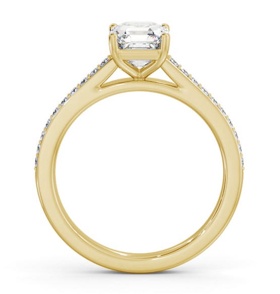 Asscher Diamond 4 Prong Engagement Ring 18K Yellow Gold Solitaire ENAS36S_YG_THUMB1 
