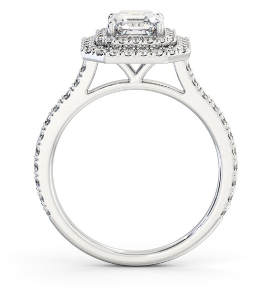 Double Halo Asscher Diamond Engagement Ring Palladium ENAS37_WG_THUMB1 