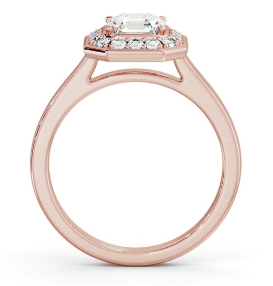 Halo Asscher Diamond Engagement Ring 9K Rose Gold ENAS38_RG_THUMB1 