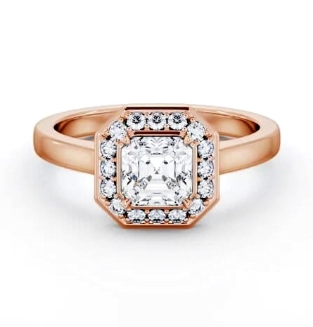 Halo Asscher Diamond Engagement Ring 9K Rose Gold ENAS38_RG_THUMB1