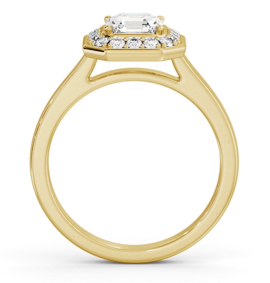 Halo Asscher Diamond Engagement Ring 18K Yellow Gold ENAS38_YG_THUMB1 