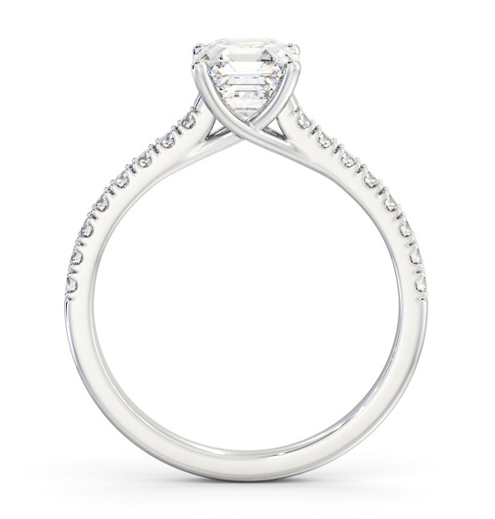 Asscher Diamond Trellis Style Engagement Ring Palladium Solitaire ENAS38S_WG_THUMB1 