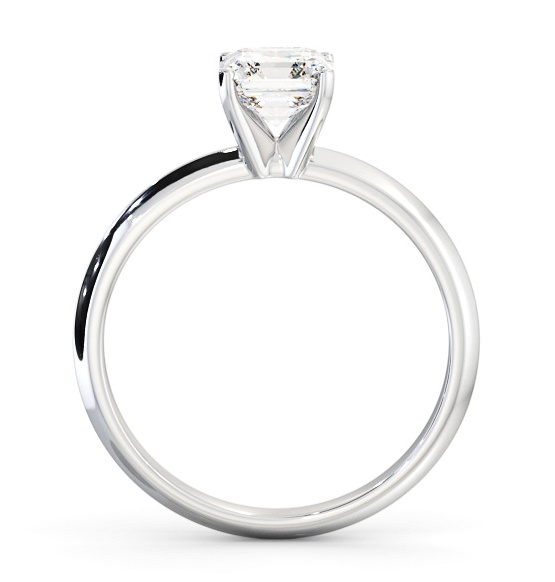 Asscher Diamond Knife Edge Band Engagement Ring Palladium Solitaire ENAS39_WG_THUMB1 