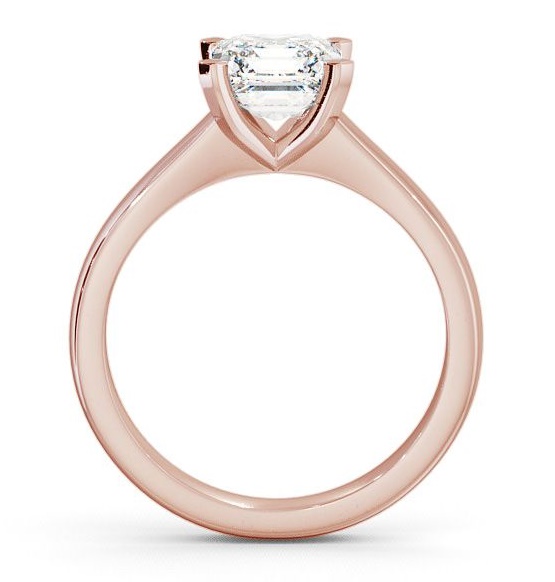 Asscher Diamond Square Prongs Engagement Ring 9K Rose Gold Solitaire ENAS3_RG_THUMB1