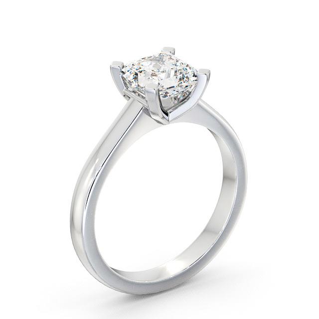 Asscher Diamond Engagement Ring Platinum Solitaire - Emilia ENAS3_WG_HAND