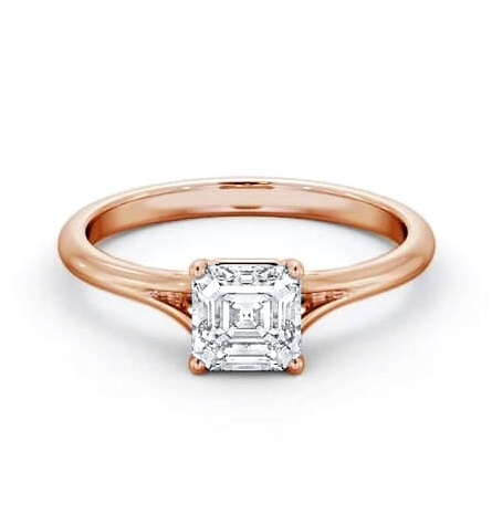 Asscher Diamond Floating Head Design Ring 9K Rose Gold Solitaire ENAS40_RG_THUMB1