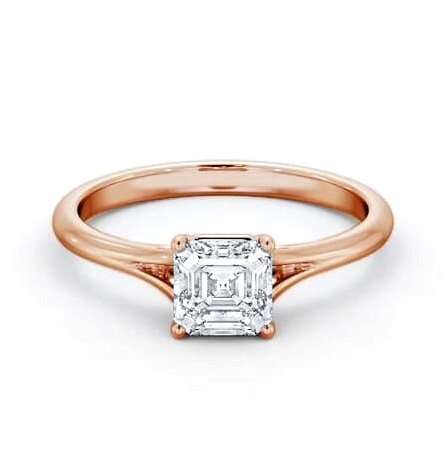 Asscher Diamond Floating Head Design Ring 18K Rose Gold Solitaire ENAS40_RG_THUMB2 