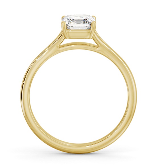 Asscher Diamond Floating Head Design Ring 18K Yellow Gold Solitaire ENAS40_YG_THUMB1 