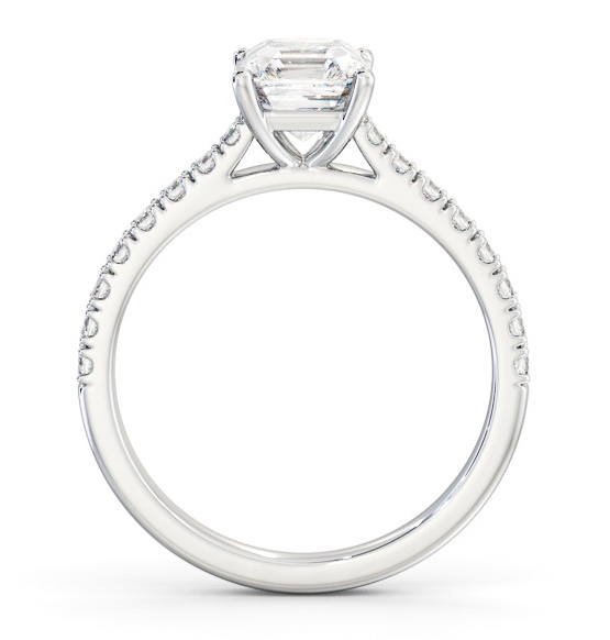 Asscher Diamond 4 Prong Engagement Ring Palladium Solitaire ENAS40S_WG_THUMB1 