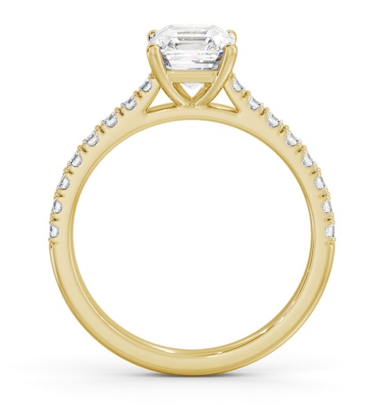 Asscher Diamond 4 Prong Engagement Ring 18K Yellow Gold Solitaire ENAS40S_YG_THUMB1 