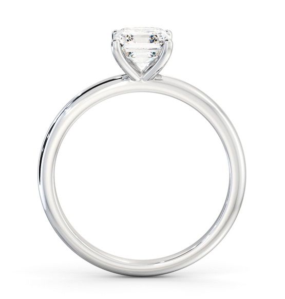 Asscher Diamond Sleek 4 Prong Engagement Ring 18K White Gold Solitaire ENAS41_WG_THUMB1 
