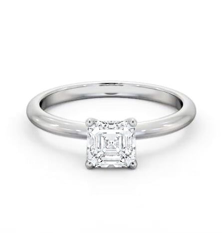 Asscher Diamond Sleek 4 Prong Engagement Ring Palladium Solitaire ENAS41_WG_THUMB2 