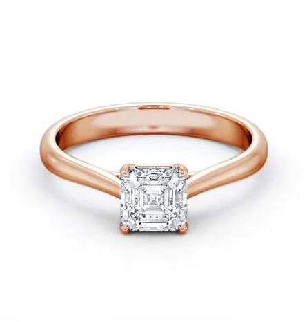 Asscher Diamond Classic 4 Prong Ring 18K Rose Gold Solitaire ENAS42_RG_THUMB1