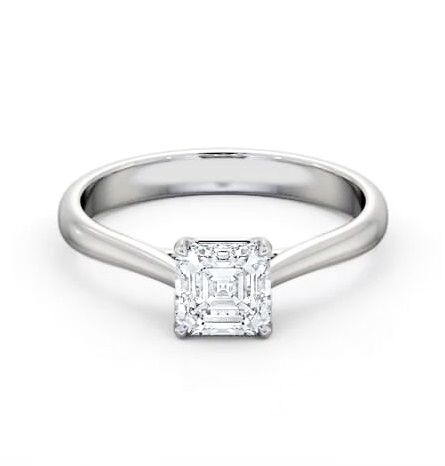 Asscher Diamond Classic 4 Prong Engagement Ring Platinum Solitaire ENAS42_WG_THUMB1