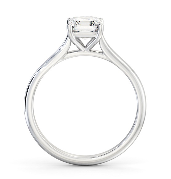 Asscher Diamond Tapered Band 4 Prong Ring 18K White Gold Solitaire ENAS43_WG_THUMB1 