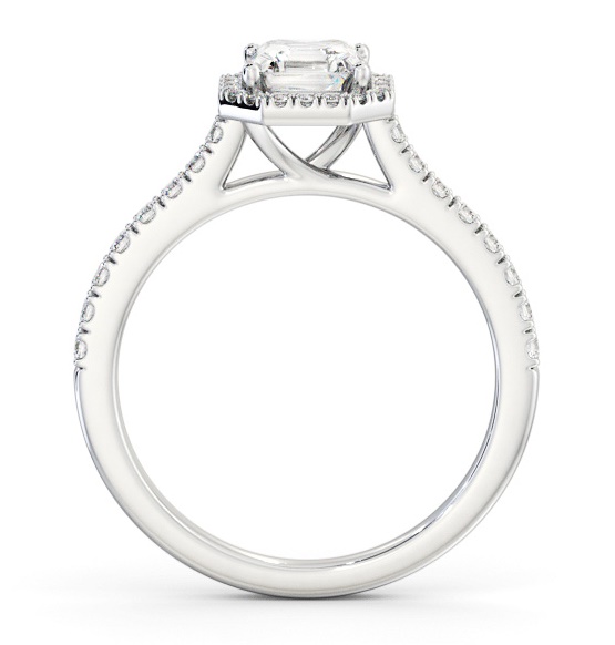 Halo Asscher Diamond Classic Engagement Ring 18K White Gold ENAS45_WG_THUMB1 