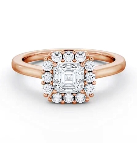 Halo Asscher Diamond Elegant Style Engagement Ring 18K Rose Gold ENAS46_RG_THUMB1