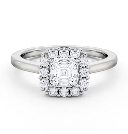 Halo Asscher Diamond Elegant Style Engagement Ring Palladium ENAS46_WG_THUMB1