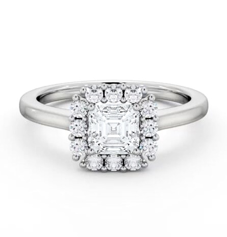 Halo Asscher Diamond Elegant Style Engagement Ring Palladium ENAS46_WG_THUMB2 