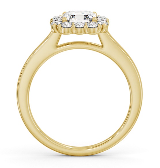 Halo Asscher Diamond Elegant Style Engagement Ring 18K Yellow Gold ENAS46_YG_THUMB1 