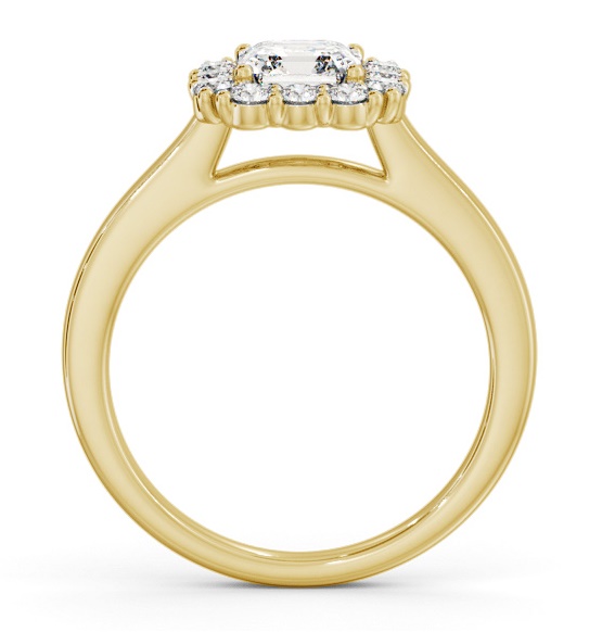 Halo Asscher Diamond Elegant Style Engagement Ring 18K Yellow Gold ENAS46_YG_THUMB1 