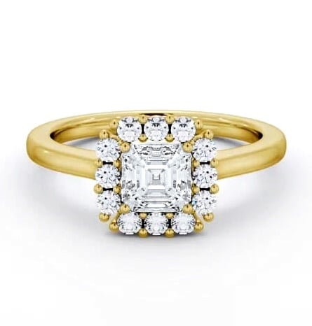 Halo Asscher Diamond Elegant Style Engagement Ring 18K Yellow Gold ENAS46_YG_THUMB2 