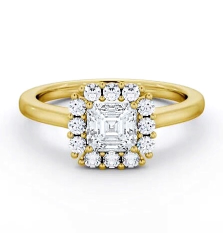 Halo Asscher Diamond Elegant Style Engagement Ring 18K Yellow Gold ENAS46_YG_THUMB2 