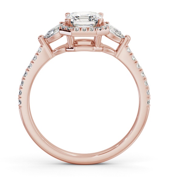 Halo Asscher with Pear Diamond Engagement Ring 18K Rose Gold ENAS47_RG_THUMB1 