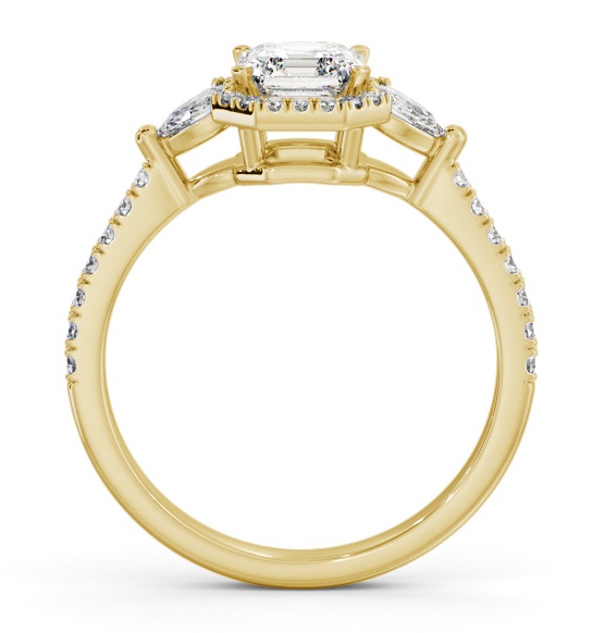 Halo Asscher with Pear Diamond Engagement Ring 18K Yellow Gold ENAS47_YG_THUMB1 