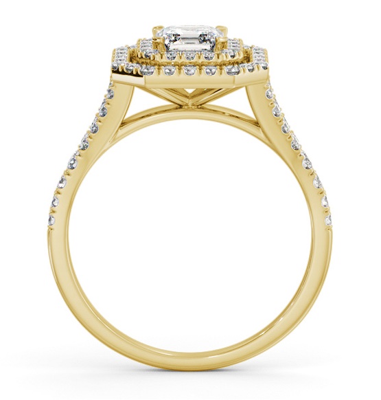 Double Halo Asscher Diamond Engagement Ring 18K Yellow Gold ENAS49_YG_THUMB1 