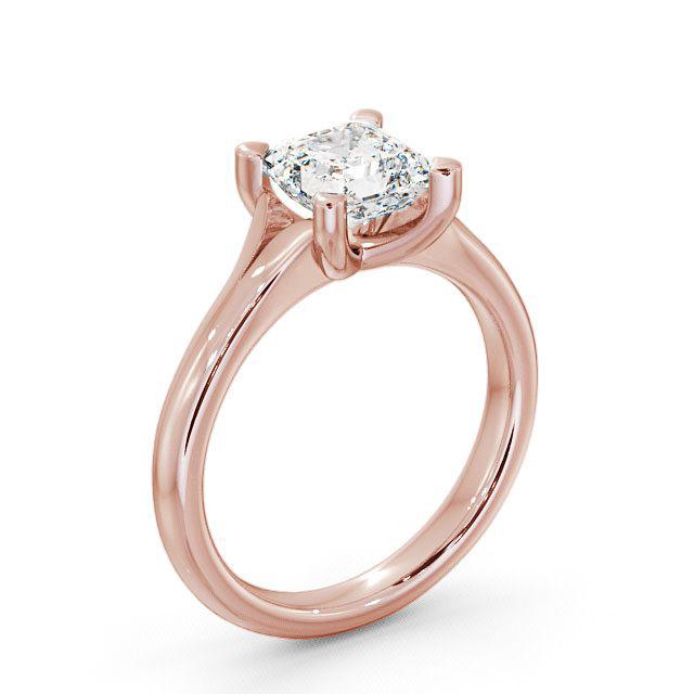 Asscher Diamond Engagement Ring 9K Rose Gold Solitaire - Solara ENAS4_RG_HAND