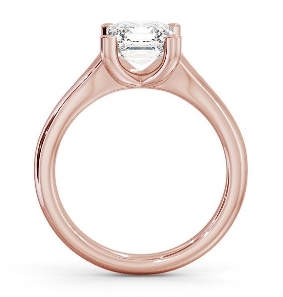 Asscher Diamond Split Band Engagement Ring 18K Rose Gold Solitaire ENAS4_RG_THUMB1 