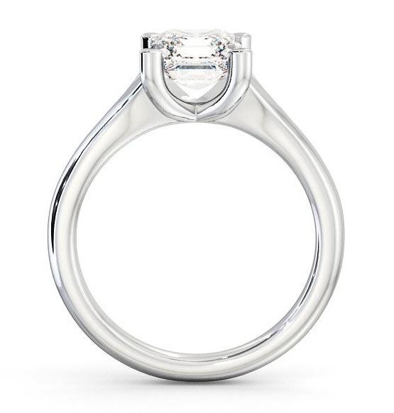 Asscher Diamond Split Band Engagement Ring 18K White Gold Solitaire ENAS4_WG_THUMB1