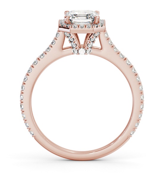 Halo Asscher Ring with Diamond Set Supports 18K Rose Gold ENAS50_RG_THUMB1 