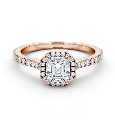 Halo Asscher Ring with Diamond Set Supports 18K Rose Gold ENAS50_RG_THUMB1
