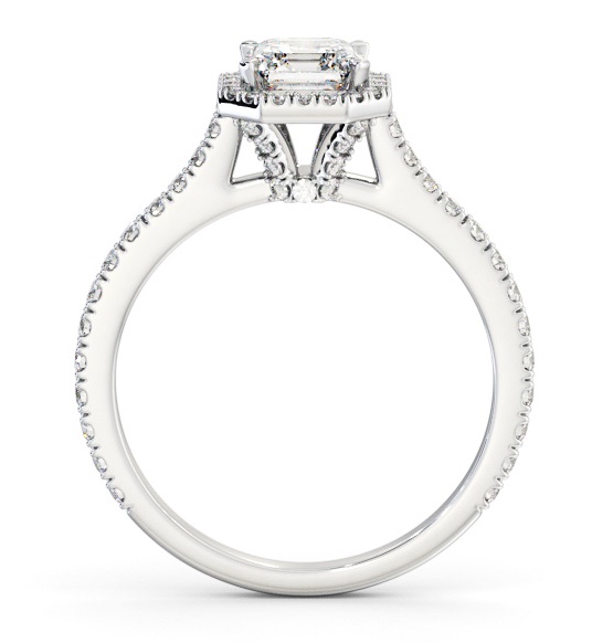 Halo Asscher Ring with Diamond Set Supports 18K White Gold ENAS50_WG_THUMB1 