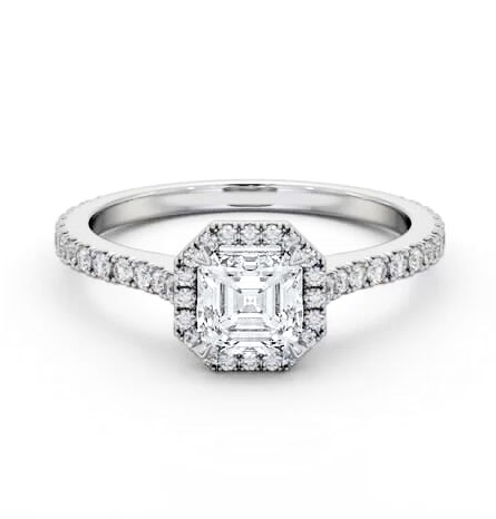 Halo Asscher Ring with Diamond Set Supports 18K White Gold ENAS50_WG_THUMB2 