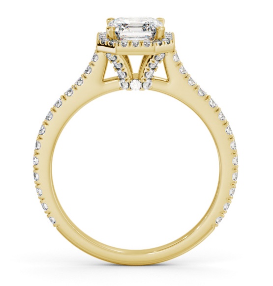 Halo Asscher Ring with Diamond Set Supports 18K Yellow Gold ENAS50_YG_THUMB1 