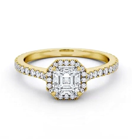 Halo Asscher Ring with Diamond Set Supports 18K Yellow Gold ENAS50_YG_THUMB1