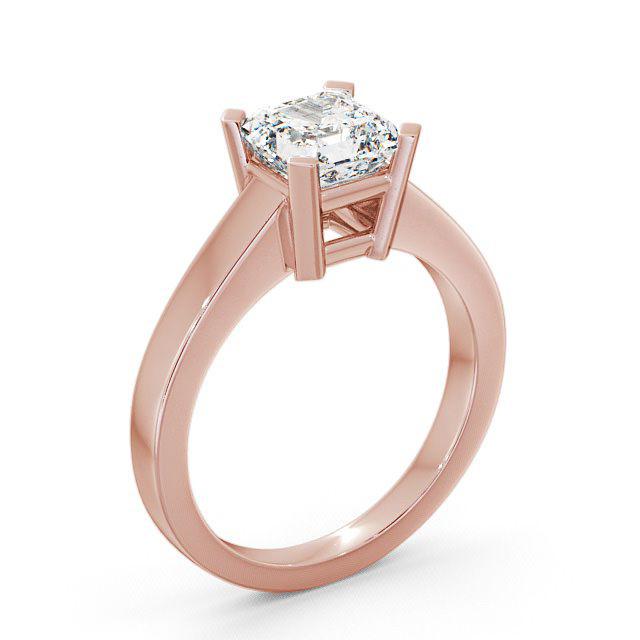 Asscher Diamond Engagement Ring 9K Rose Gold Solitaire - Lilian ENAS5_RG_HAND