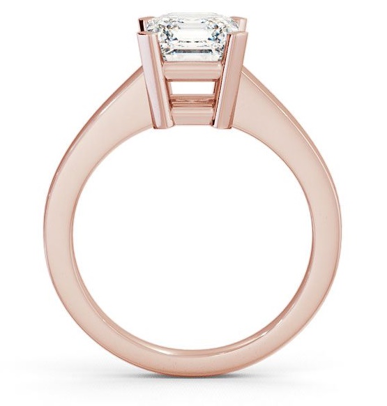 Asscher Diamond Box Setting Engagement Ring 18K Rose Gold Solitaire ENAS5_RG_THUMB1