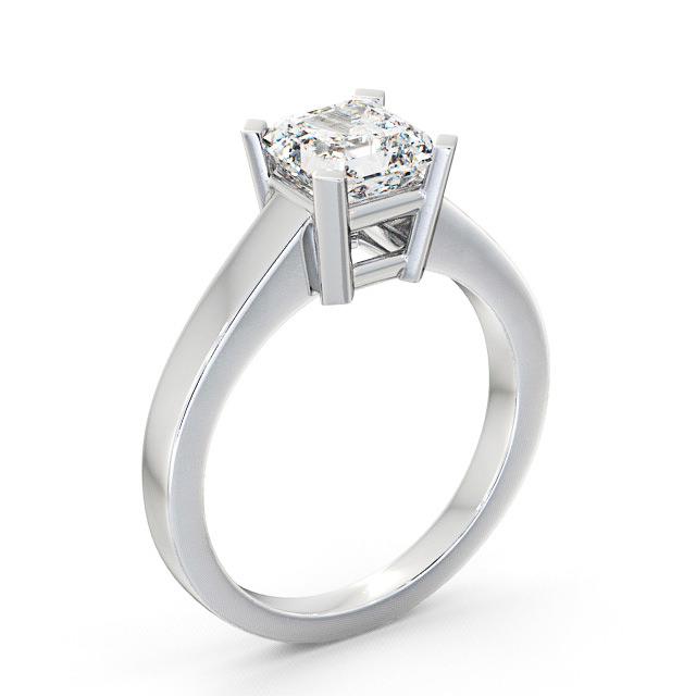 Asscher Diamond Engagement Ring 9K White Gold Solitaire - Lilian ENAS5_WG_HAND