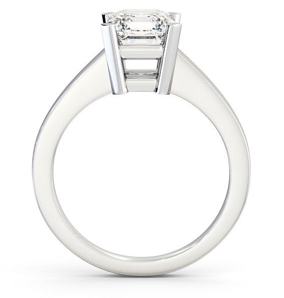 Asscher Diamond Box Setting Engagement Ring Palladium Solitaire ENAS5_WG_THUMB1