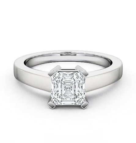 Asscher Diamond Box Setting Engagement Ring 9K White Gold Solitaire ENAS5_WG_THUMB1