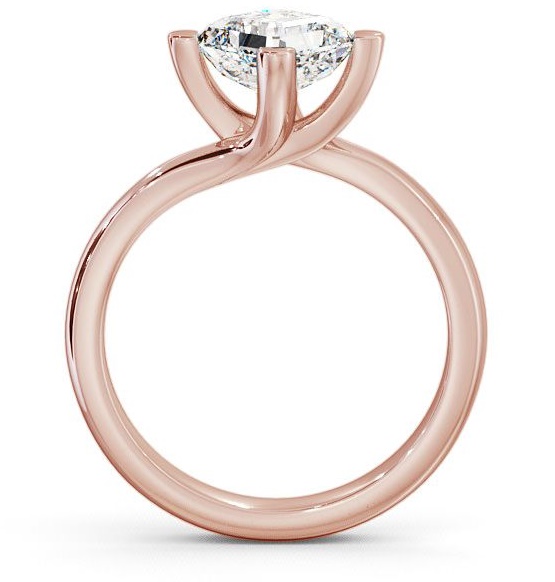 Asscher Diamond Rotated Head Engagement Ring 18K Rose Gold Solitaire ENAS6_RG_THUMB1 